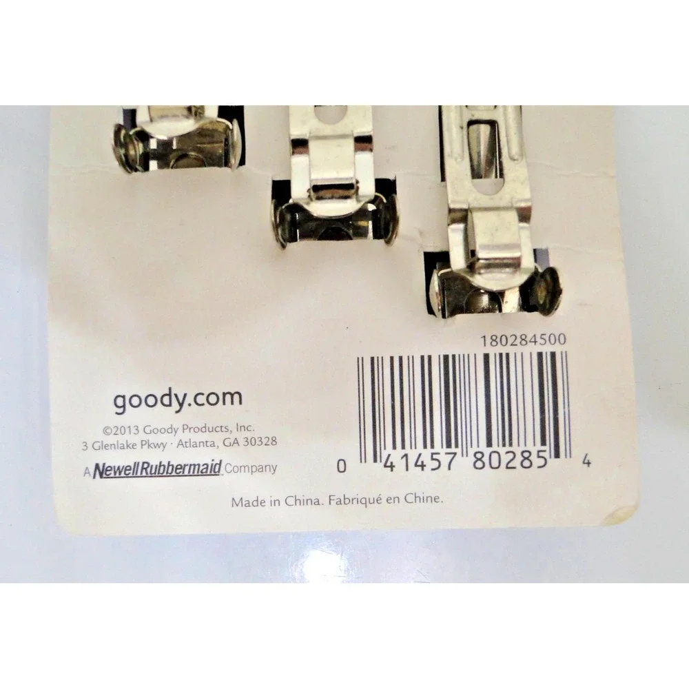 Goody Classics Rounded Hair Barrette Black Tortoise 3 Count Styling‎ Vintage New